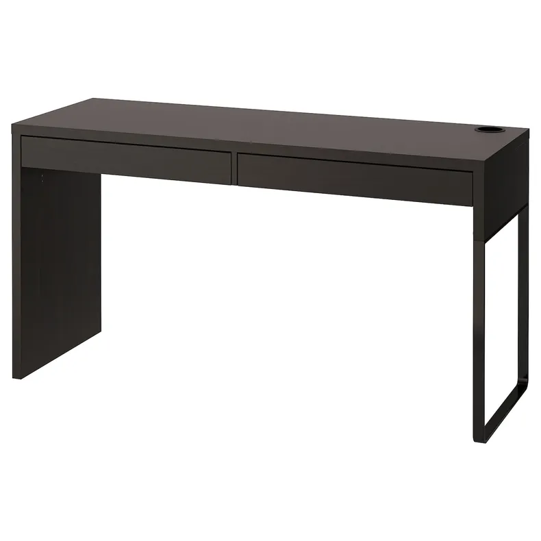 IKEA MICKE МИККЕ, письменный стол, черно-коричневый, 142x50 см 602.447.45 фото №1