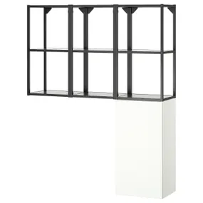 IKEA ENHET ЕНХЕТ, шафа, антрацит / білий, 120x32x150 см 995.480.86 фото