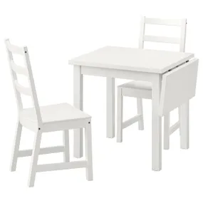 IKEA NORDVIKEN НОРДВІКЕН / NORDVIKEN НОРДВІКЕН, стіл+2 стільці, білий / білий, 74 / 104x74 см 193.050.77 фото