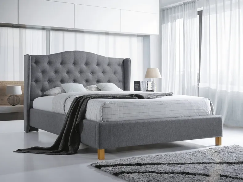 Ліжко двоспальне SIGNAL ASPEN, сірий, 160x200 см фото №1