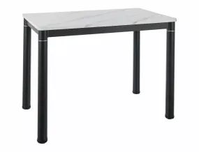 Стол обеденный SIGNAL Damar, 100 см, белый, эффект мрамора фото