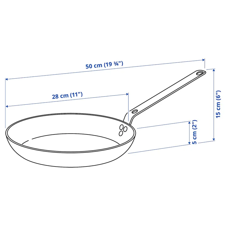 IKEA VARDAGEN, сковорода, углеродистая сталь, 28 см 205.813.33 фото №7