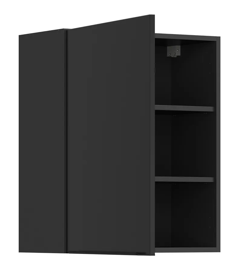 BRW Sole L6 60 см левый верхний кухонный шкаф черный матовый, черный/черный матовый FM_G_60/72_L-CA/CAM фото №3