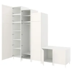 IKEA PLATSA ПЛАТСА, гардеробна шафа з 9 дверцятами, білий САННІДАЛЬ / білий, 300x57x271 см 794.243.22 фото
