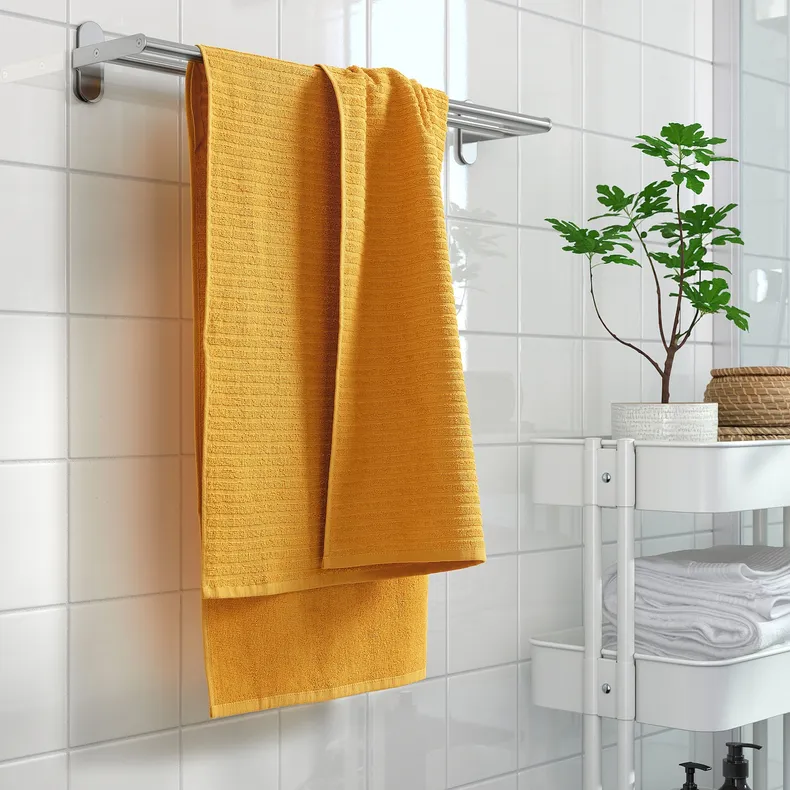 IKEA VÅGSJÖN ВОГШЁН, банное полотенце, золотисто-жёлтый, 70x140 см 905.495.04 фото №3