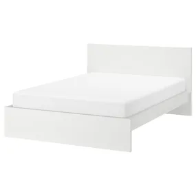 IKEA MALM МАЛЬМ, каркас ліжка, високий, білий/Лейрсунд, 140x200 см 990.198.40 фото