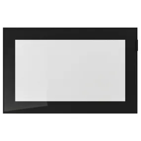 IKEA GLASSVIK ГЛАССВИК, стеклянная дверь, чёрное / прозрачное стекло, 60x38 см 002.916.50 фото
