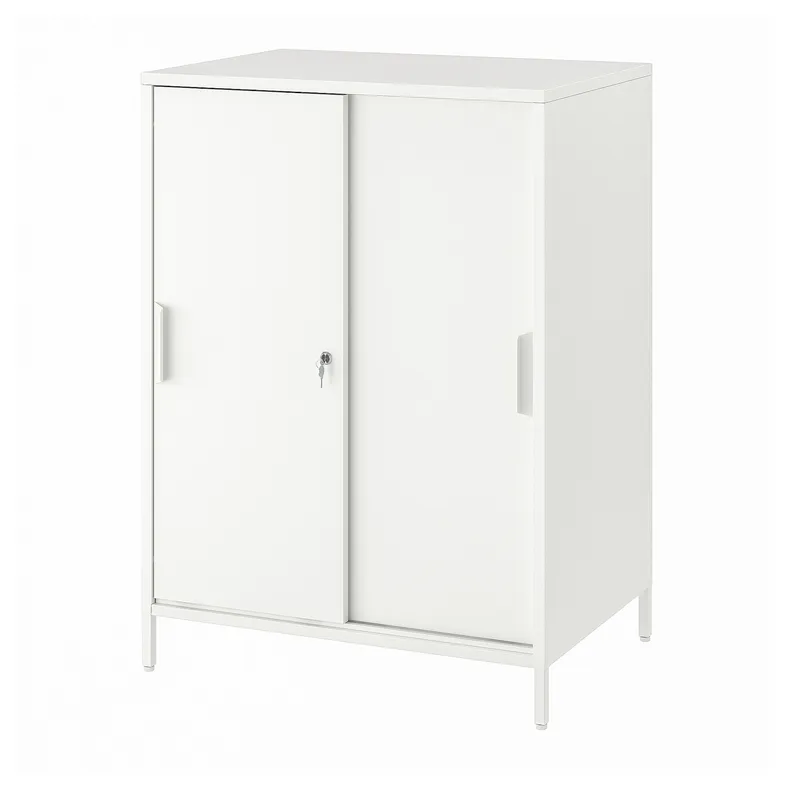 IKEA TROTTEN ТРОТТЕН, шафа з розсувними дверцятами, білий, 80x55x110 см 604.747.60 фото №1