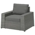 IKEA SOLLERÖN СОЛЛЕРЕН, крісло, вуличне, темно-сірий / Фрессон / Дувхольмен темно-сірий 692.877.21 фото thumb №1