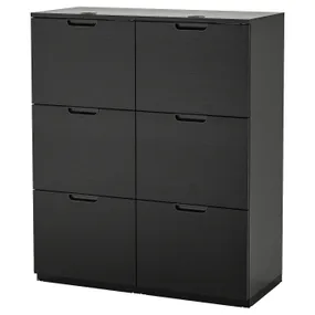 IKEA GALANT ГАЛАНТ, комбинация д/хранен с внутр оснащен, Шпон ясеня, окрашенный в черный цвет, 102x120 см 693.040.99 фото
