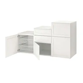 IKEA PLATSA ПЛАТСА, шкаф с дверцами и ящиками, белый / саннидальный белый, 180x57x103 см 094.878.84 фото
