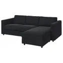 IKEA VIMLE ВИМЛЕ, чехол на 3-местный диван с козеткой, Саксемара черно-синяя 493.993.81 фото thumb №2