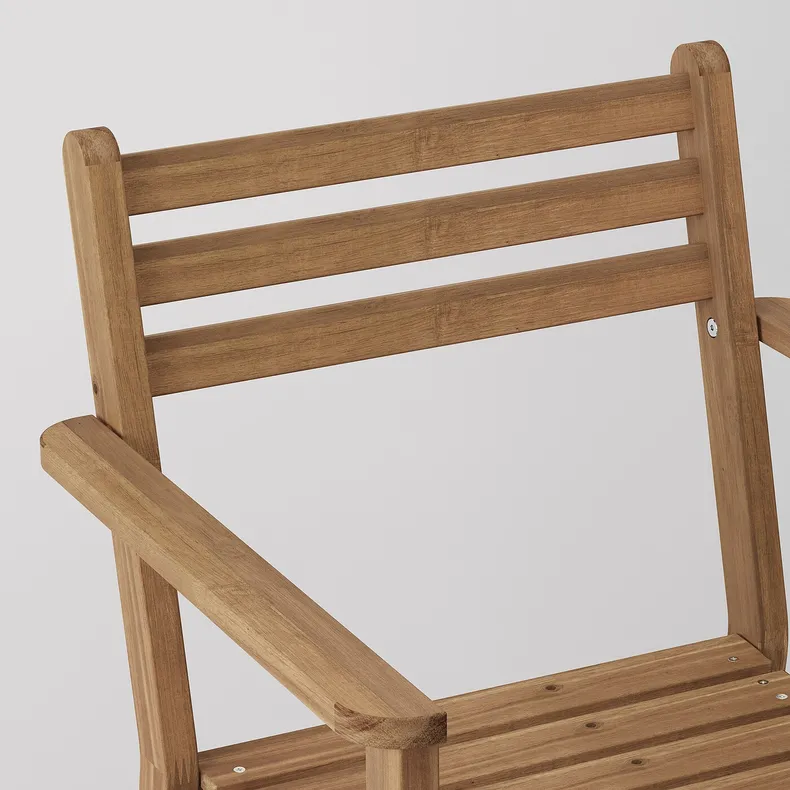 IKEA ASKHOLMEN АСКХОЛЬМЕН, крісло з підлокітниками, вуличне, темно-коричневий 505.356.84 фото №2