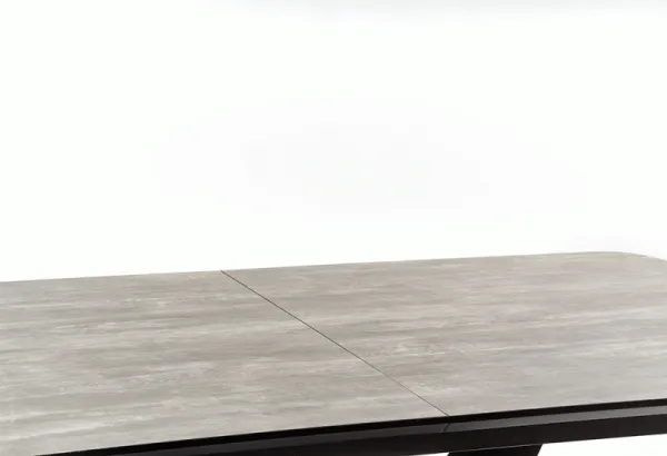 Обеденный стол раскладной HALMAR VINSTON 180-230x95 см, столешница - темно серая/черная, ножки - черные фото №15