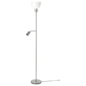 IKEA HEKTOGRAM ХЕКТОГРАМ, торшер/світильник для читання, сріблястий/білий 804.777.10 фото