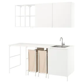 IKEA ENHET ЭНХЕТ, комбинация для домашней прачечной, белый, 203x63,5x90,5 см 494.971.93 фото