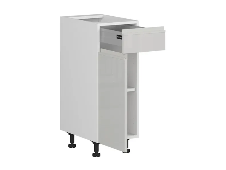 BRW Кухонный цокольный шкаф Sole 30 см левый с ящиками soft-close светло-серый глянец, альпийский белый/светло-серый глянец FH_D1S_30/82_L/STB-BAL/XRAL7047 фото №3