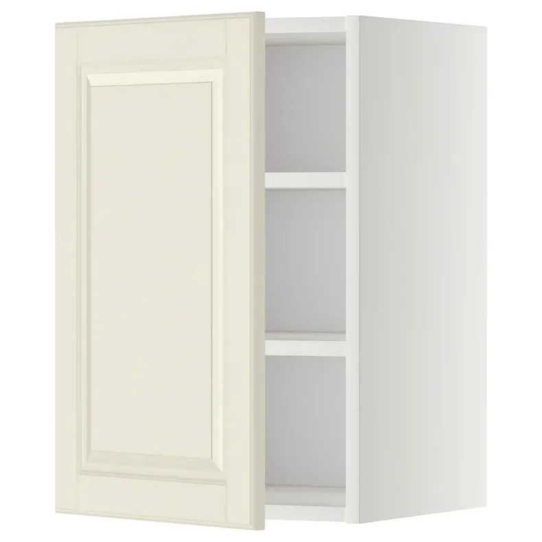 IKEA METOD МЕТОД, навесной шкаф с полками, белый / бодбинские сливки, 40x60 см 594.701.31 фото №1