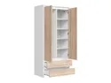 BRW Kaspian 90 см двухдверный шкаф с ящиками белый/дуб сонома, белый/сонома дуб SZF2D2S-BI/DSO фото thumb №3