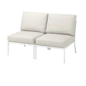 IKEA SEGERÖN СЕГЕРЕН, 2-місний диван, вуличний, білий/бежевий/бежевий Фрессон/Дувхольмен 895.235.62 фото