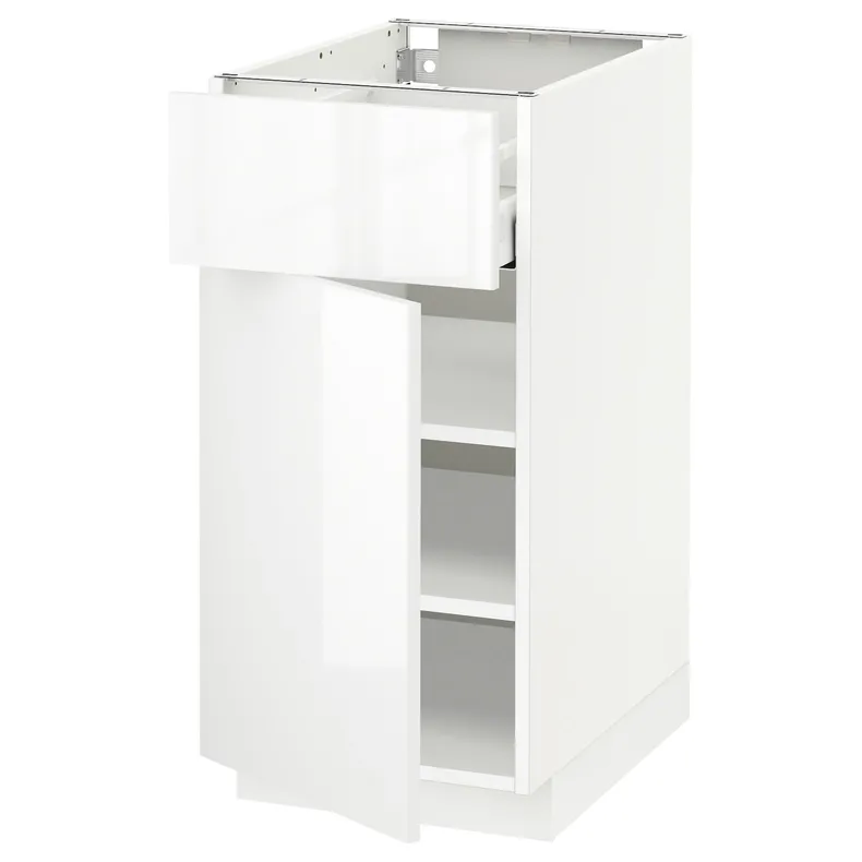 IKEA METOD МЕТОД / MAXIMERA МАКСИМЕРА, напольный шкаф с ящиком / дверцей, белый / Рингхульт белый, 40x60 см 394.591.44 фото №1