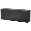 IKEA BESTÅ БЕСТО, модуль для зберігання із шухлядами, чорно-коричневий / ЛАППВІКЕН чорно-коричневий, 180x42x65 см 893.251.66 фото thumb №1