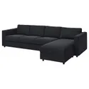 IKEA VIMLE ВІМЛЕ, 4-місний диван із кушеткою, САКСЕМАРА чорно-синій 893.995.34 фото thumb №1