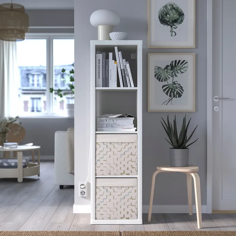 IKEA DRÖNA, ящик, бежево-бирюзовый узор, 33x38x33 см 305.889.61 фото №4