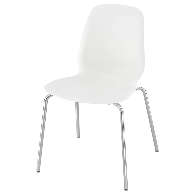 IKEA LIDÅS ЛІДОС, стілець, білий / СЕФАСТ хромований 294.813.91 фото №1