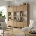 IKEA LÅDMAKARE, комбинация с раздвижными дверями, с 3 полками/имит. дуб, 238x35x212 см 895.646.75 фото thumb №4