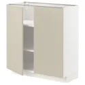 IKEA METOD МЕТОД, напольный шкаф с полками / 2дверцами, белый / гавсторпский бежевый, 80x37 см 794.590.57 фото thumb №1