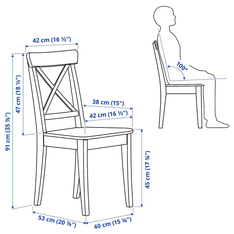 IKEA INGATORP ИНГАТОРП / INGOLF ИНГОЛЬФ, стол и 4 стула, белый / белый, 110 / 155 см 594.004.97 фото №5