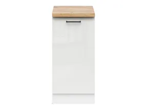 BRW Базовый шкаф для кухни Junona Line 40 см правый со столешницей меловой глянец, белый/ меловой глянец/ дуб крафт голд D1D/40/82_P_ZBL-BI/KRP/DCRZ фото