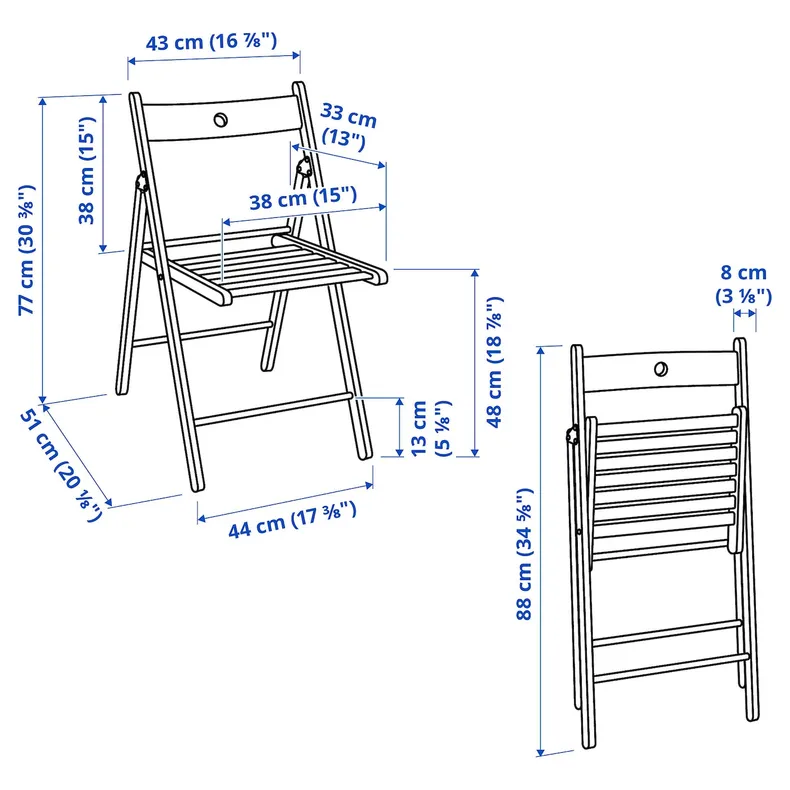 IKEA HAUGA ХАУГА / FRÖSVI ФРЁСВИ, стол и 2 складных стула, серый/черный, 55x82x109/74 см 595.749.06 фото №5