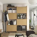 IKEA LÅDMAKARE, комбинация с раздвижными дверями, с 2 полками/имит. дуб, 159x35x212 см 295.646.78 фото thumb №4