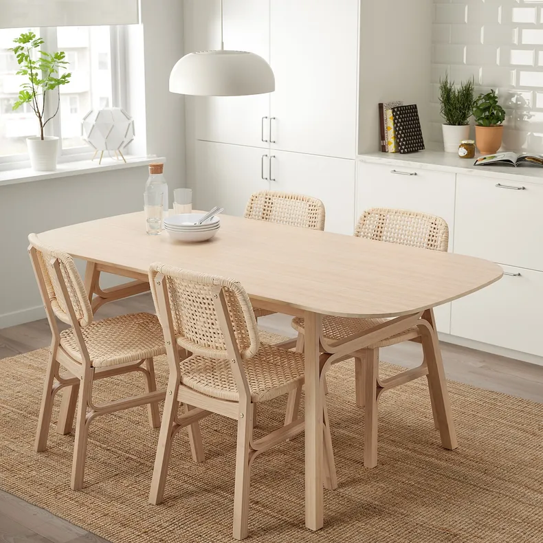 IKEA VOXLÖV ВОКСЛЕВ / VOXLÖV ВОКСЛЕВ, стіл+4 стільці, бамбук / бамбук, 180x90 см 293.886.56 фото №2