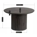 Стол круглый раскладной MEBEL ELITE CHARLES 120-160х120 см, Черный фото thumb №15