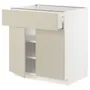 IKEA METOD МЕТОД / MAXIMERA МАКСИМЕРА, напольный шкаф с ящиком / 2дверцами, белый / гавсторпский бежевый, 80x60 см 394.627.35 фото