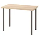 IKEA LINNMON ЛІННМОН / ADILS АДІЛС, письмовий стіл, дуб морений білий / темно-сірий, 100x60 см 794.163.41 фото thumb №1
