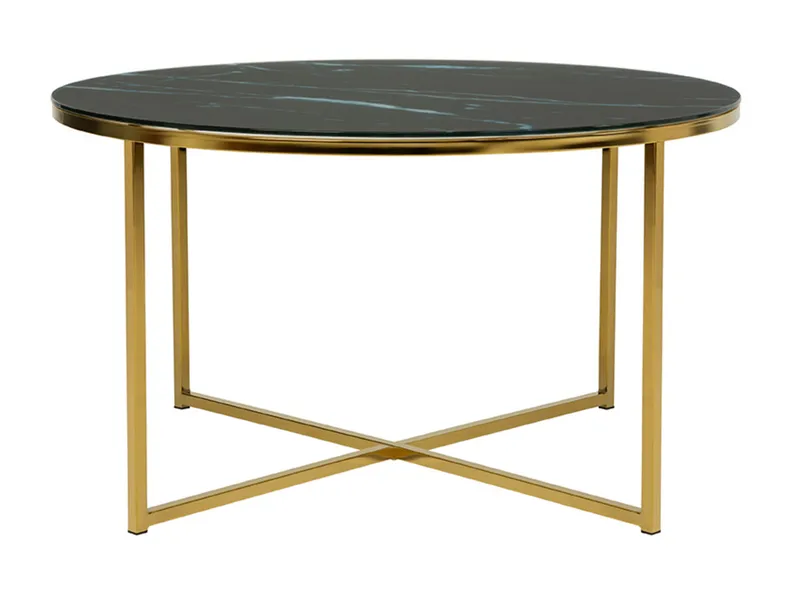 Стол круглый BRW Xana, 80х80 см, черный/золотой BLACK фото №2