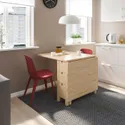 IKEA NORDEN НОРДЕН / ODGER ОДГЕР, стол и 2 стула, берёза / красный, 26 / 89 / 152 см 494.407.43 фото thumb №2