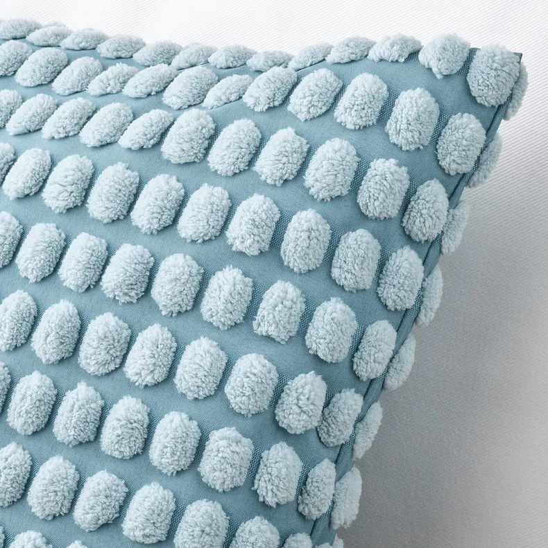 IKEA SVARTPOPPEL СВАРТПОППЕЛ, чохол на подушку, блідо-блакитний, 50x50 см 705.430.13 фото №3