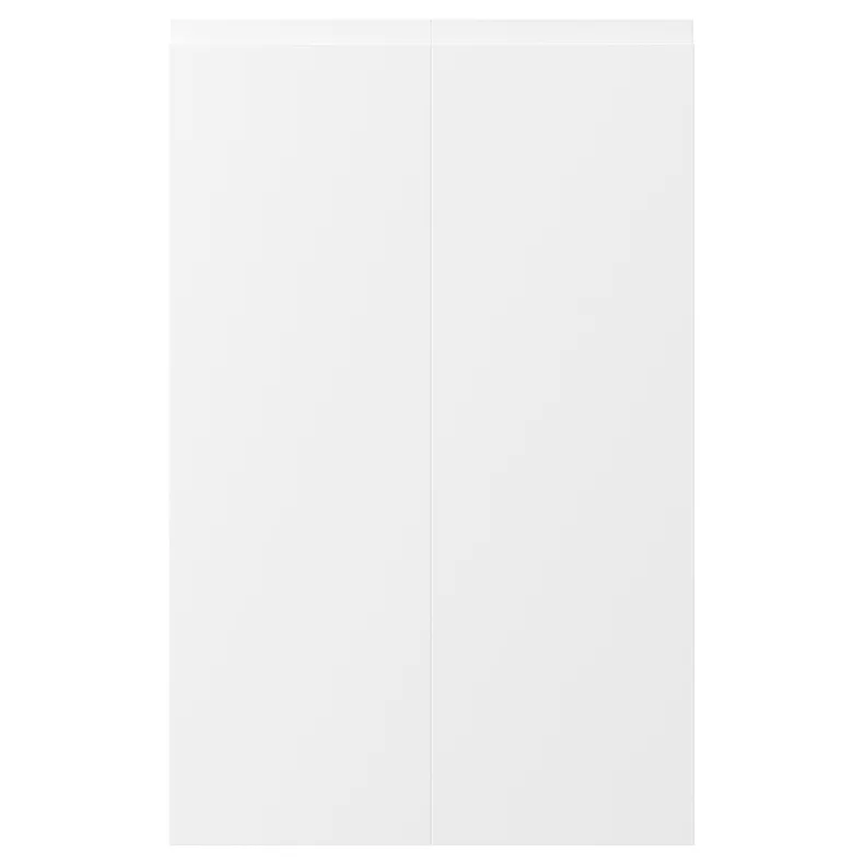 IKEA VOXTORP ВОКСТОРП, 2 дверцят для кутової підлог шафи, лівосторонній матовий білий, 25x80 см 202.731.84 фото №1