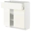 IKEA METOD МЕТОД / MAXIMERA МАКСИМЕРА, напольный шкаф с ящиком / 2дверцами, белый / Вальстена белый, 80x37 см 495.072.34 фото thumb №1