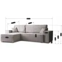Кутовий диван універсальний MEBEL ELITE ALEX, 262 см, тканина: сірий фото thumb №14