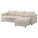 IKEA VIMLE ВІМЛЕ, 3-місний диван із кушеткою, Gunnared бежевий 195.452.42 фото thumb №1
