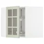 IKEA METOD МЕТОД, кутова настін шафа / об сек / скл двер, білий / Стенсунд світло-зелений, 68x60 см 794.861.88 фото