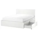 IKEA MALM МАЛЬМ, каркас кровати с 4 ящиками, белый / Линдбоден, 160x200 см 694.950.08 фото thumb №1