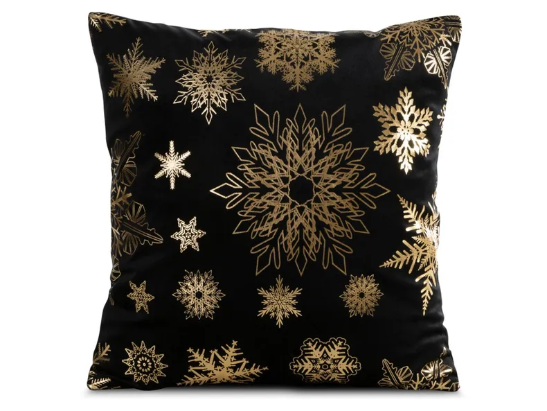 BRW Декоративная подушка Gold Christmas 45x45 см черная 094542 фото №1