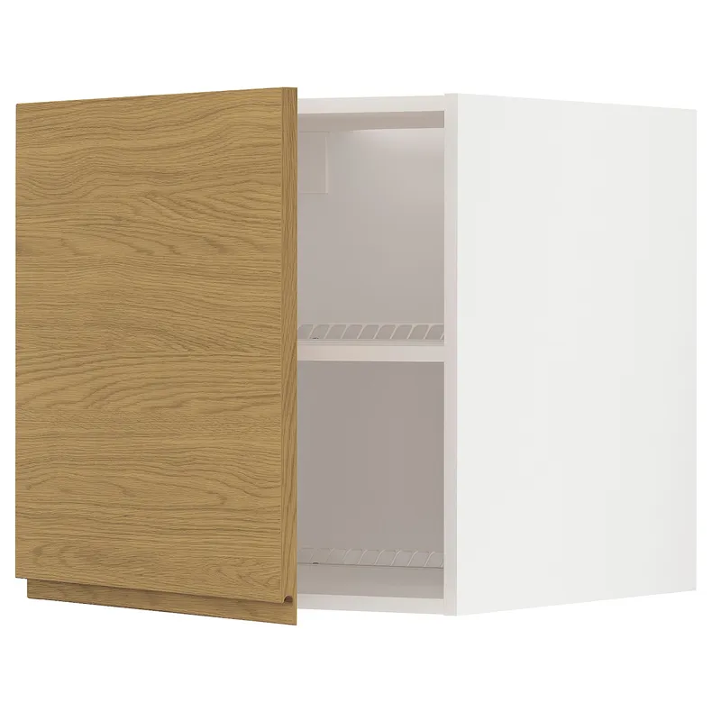 IKEA METOD МЕТОД, верхня шафа для холодильн / мороз кам, білий / Voxtorp імітація. дуб, 60x60 см 795.383.09 фото №1